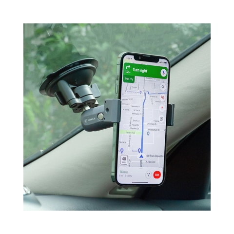 Car Phone Mount with Twist-Lock Suction Cup SC-01T for Vehicle Windshields with Medium Arm DA-90, compatible with RAM Mounts