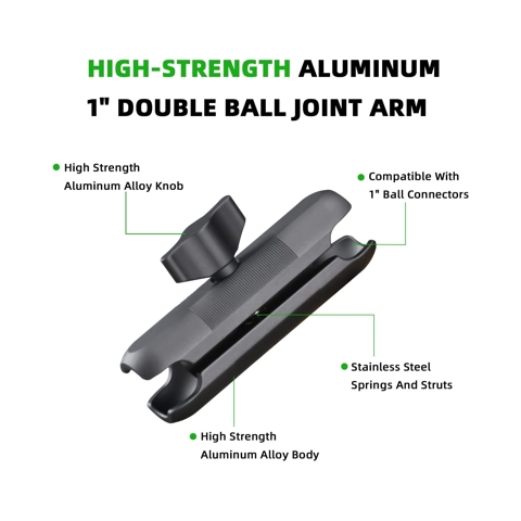 Double Socket Arm Compatible with B Size 1" Ball Components for RAM Mounts