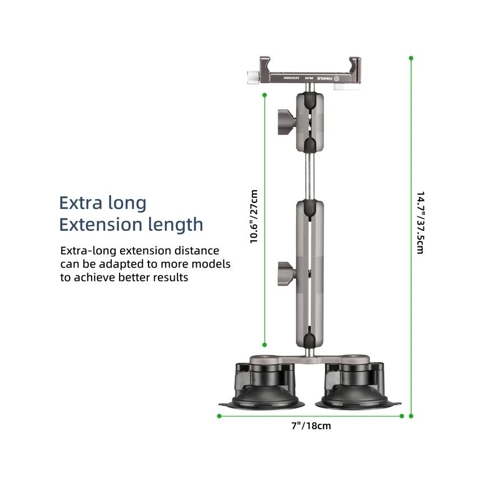 Universal 3.7-9" Tablet Holder with Short & Long Arms for Vehicle Windshields